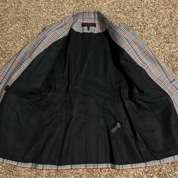 Rag & Bone Elise Plaid Double Breasted Blazer Blue - Picture 9 of 13